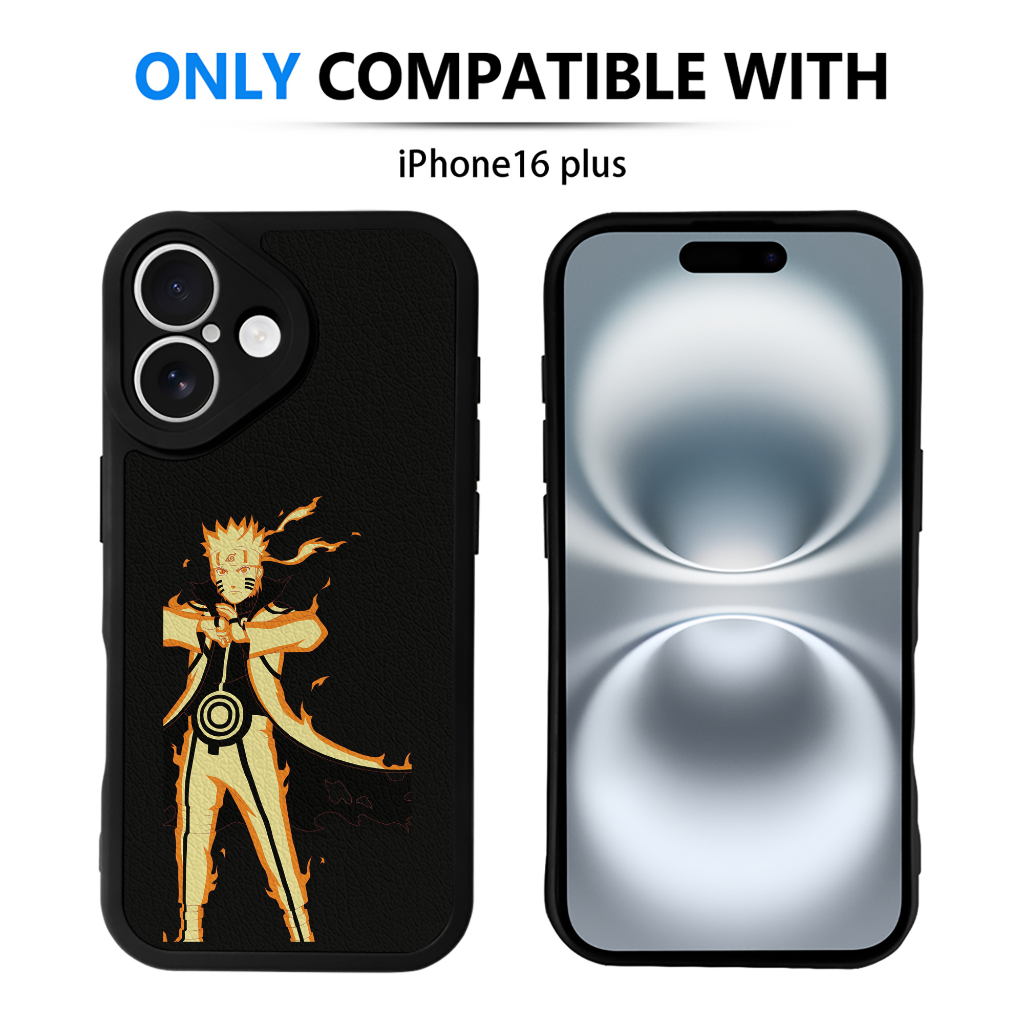 （画像用） NARUTO -ナルト- うずまき ナルト Uzumaki Naruto 【iPhone 16シリーズ対応】シリコンスマホケース（レザー調） 材質：シリコン